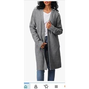 NEW Osabasa Women's Casual Slim Fit Cardigan Sweater Charcoal Size Small